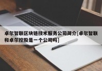 卓尔智联区块链技术服务公司简介[卓尔智联和卓尔控股是一个公司吗]